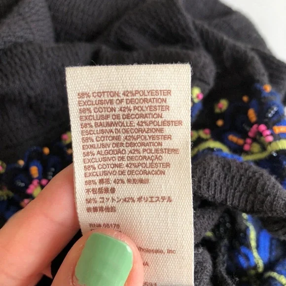 NWT Free People No More Tiers Beaded top black S - Picture 8 of 9